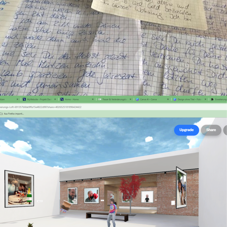 Analoge und digitale Erinnerungen handgeschriebene Briefe und virtueller Erinnerungsraum Screenshot